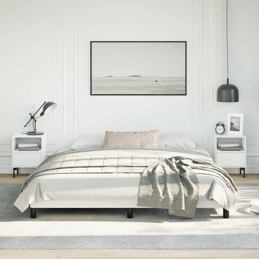 Bed Frame without Mattress White California King Faux Leather