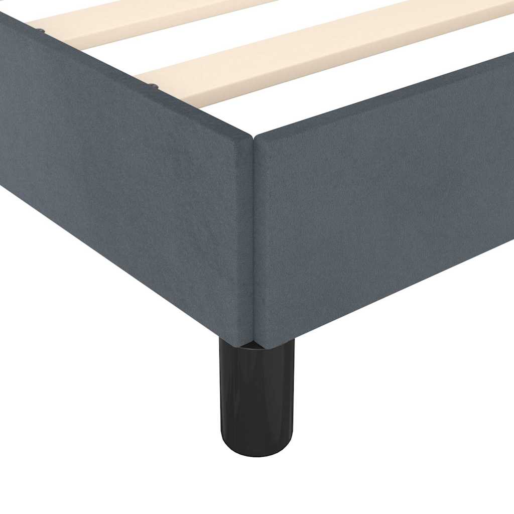 Bed Frame without Mattress Dark Grey 100x203 cm Twin XL Velvet