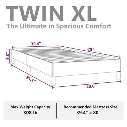 Bed Frame without Mattress Dark Grey 100x203 cm Twin XL Velvet