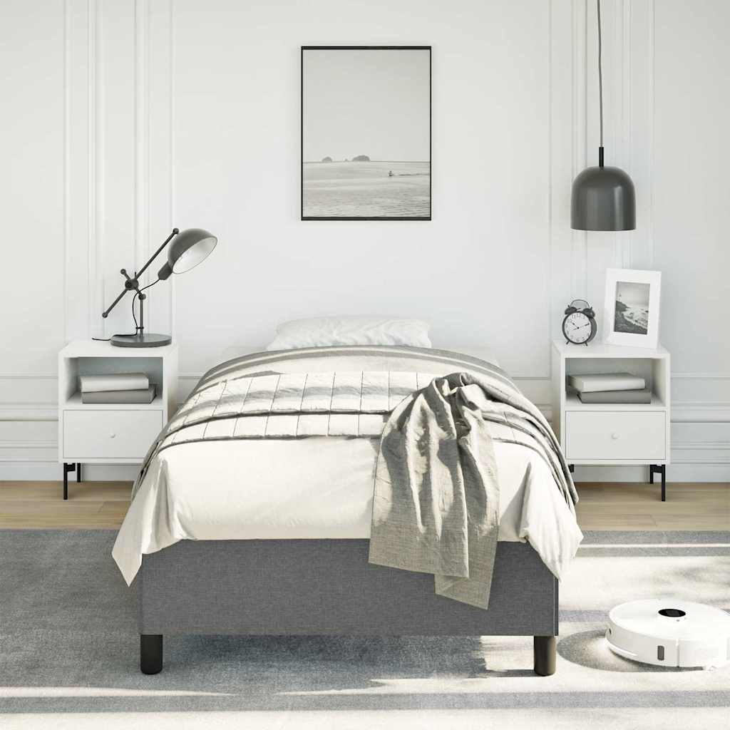 Bed Frame without Mattress Dark Grey 100x190 cm Twin Fabric