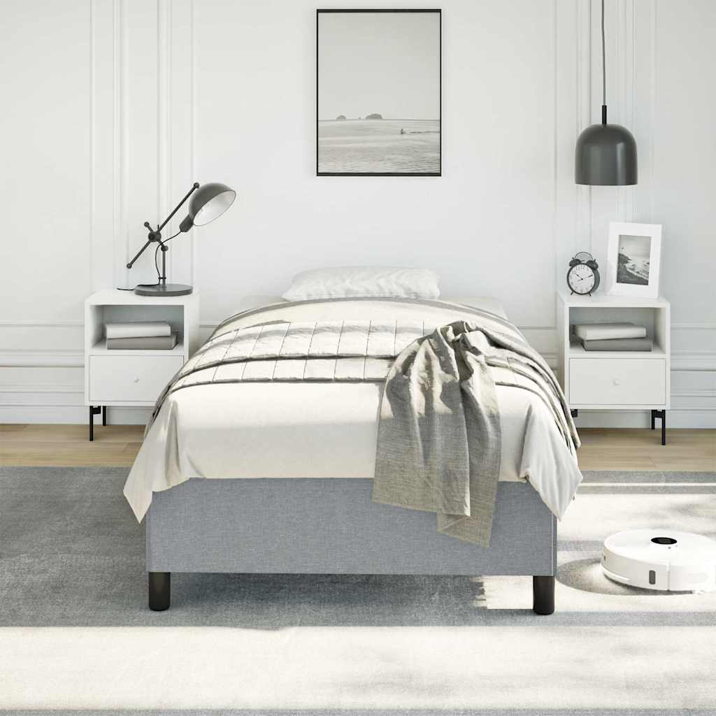 Bed Frame without Mattress Light Grey 100x203 cm Twin XL Fabric