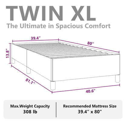 Bed Frame without Mattress Light Grey 100x203 cm Twin XL Fabric