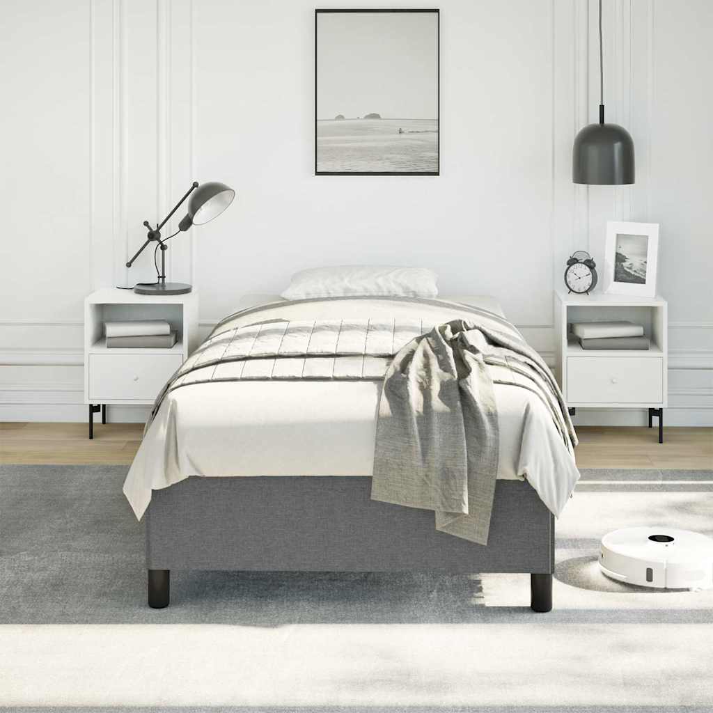 Bed Frame without Mattress Dark Grey 100x203 cm Twin XL Fabric