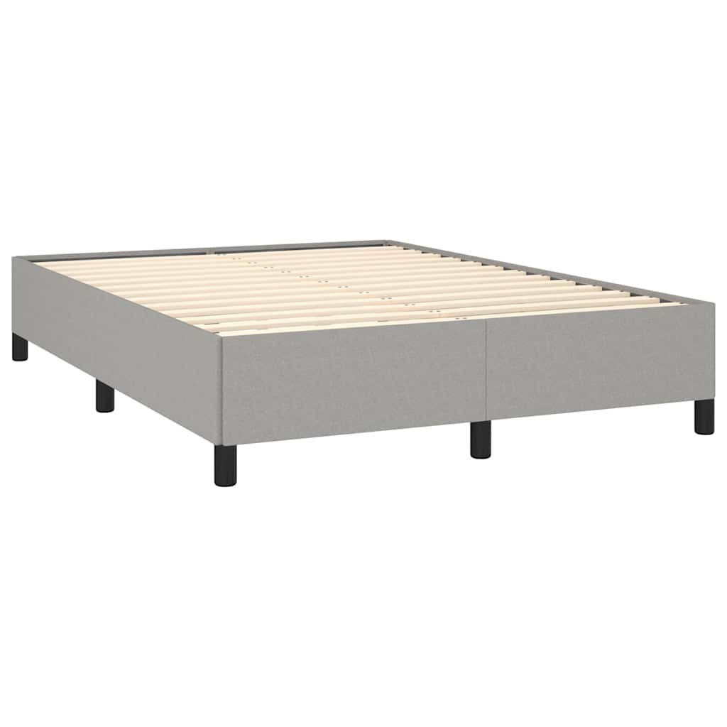 Bed Frame without Mattress Light Grey 137x190 cm Full Fabric