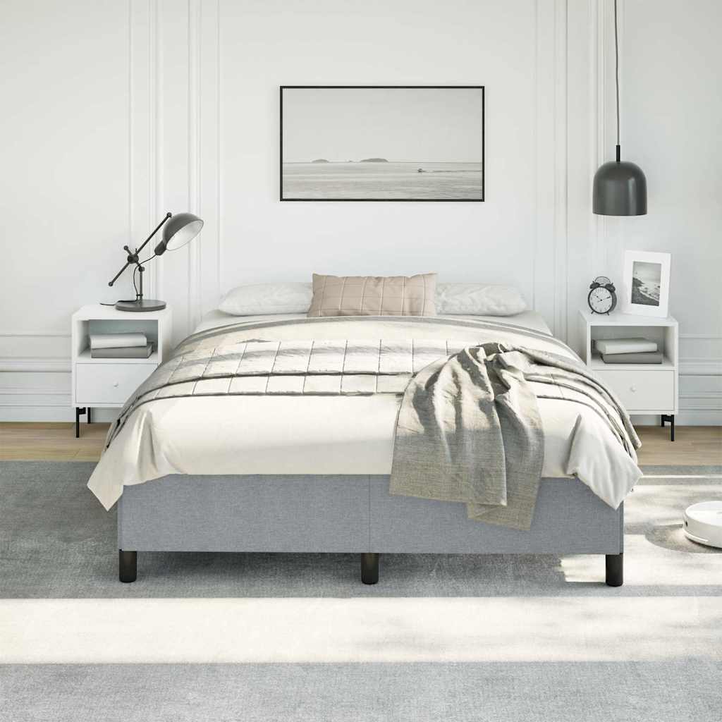 Bed Frame without Mattress Light Grey 152x203 cm Queen Fabric