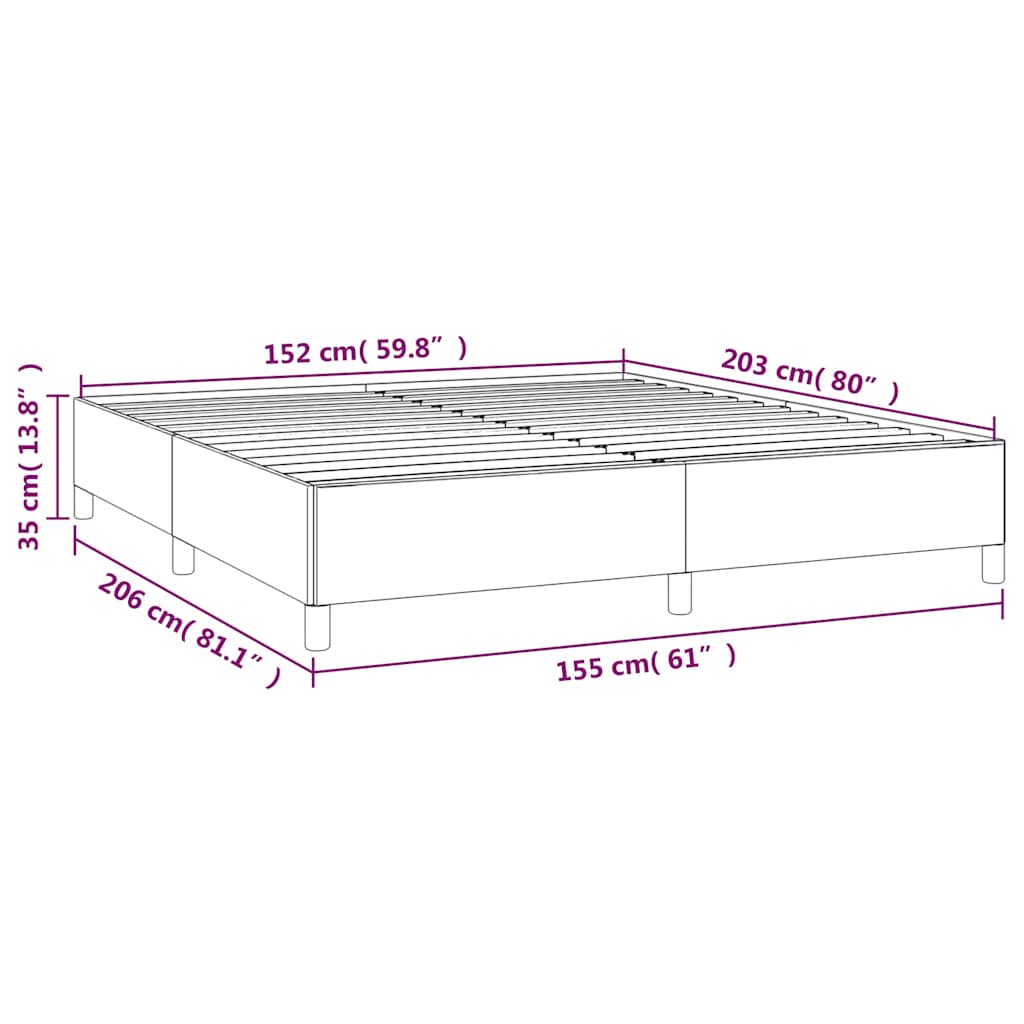 Bed Frame without Mattress Light Grey 152x203 cm Queen Fabric