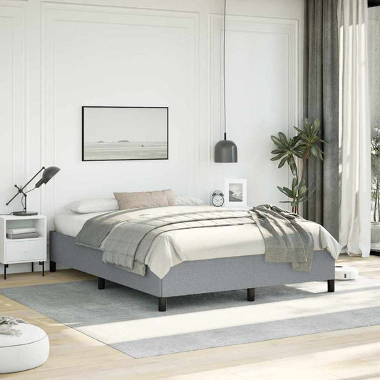 Bed Frame without Mattress Light Grey 152x203 cm Queen Fabric