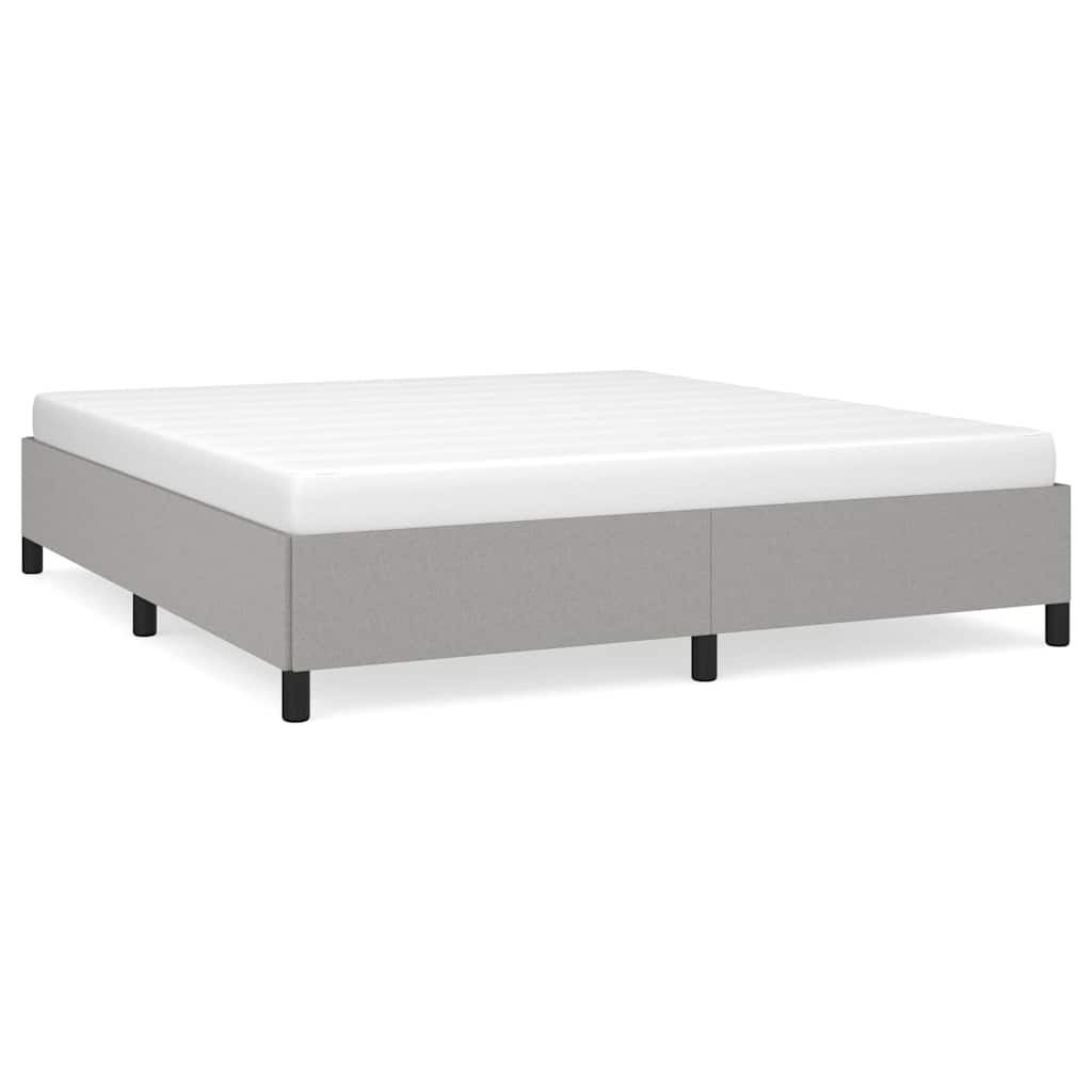 Bed Frame without Mattress Light Grey 193x203 cm King Fabric