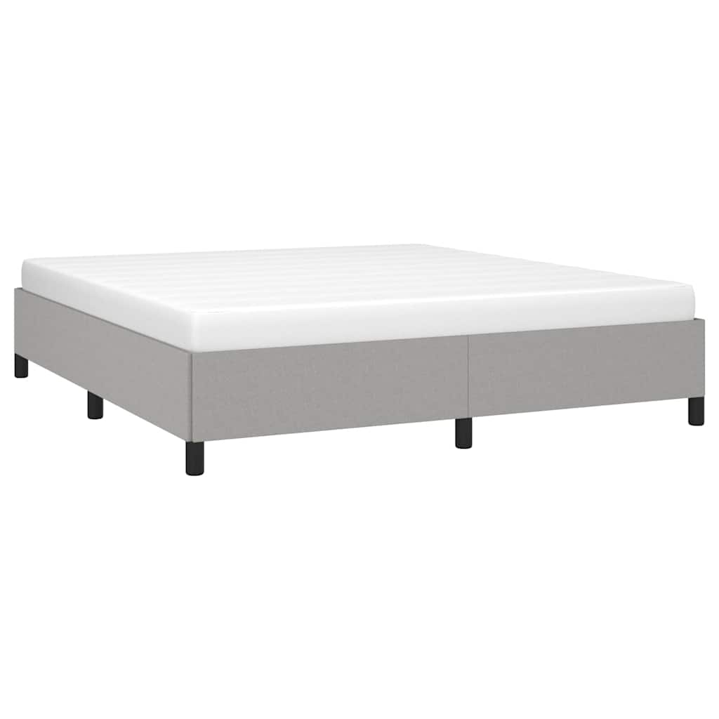 Bed Frame without Mattress Light Grey 193x203 cm King Fabric