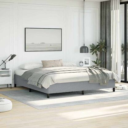 Bed Frame without Mattress Light Grey 193x203 cm King Fabric