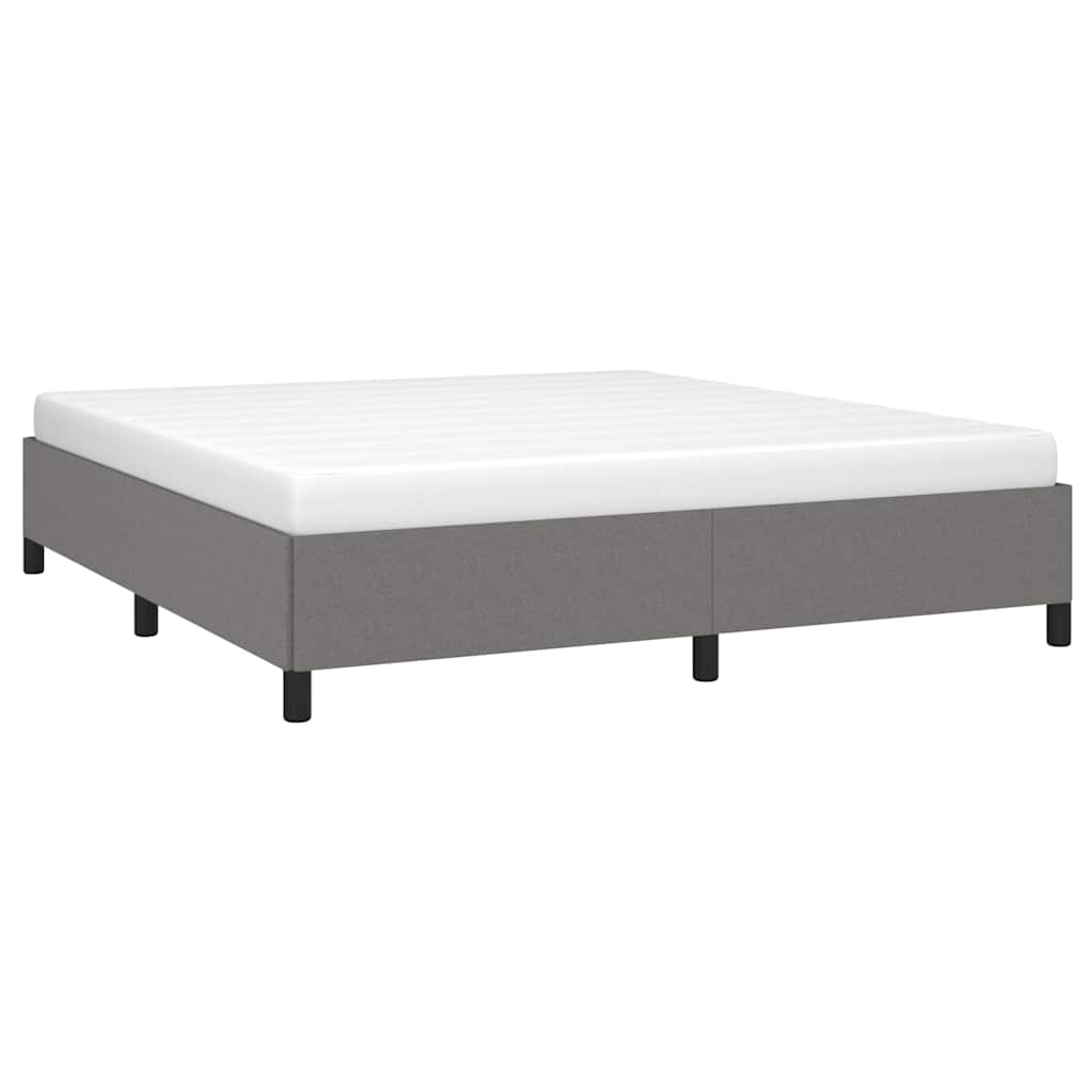 Bed Frame without Mattress Dark Grey 193x203 cm King Fabric