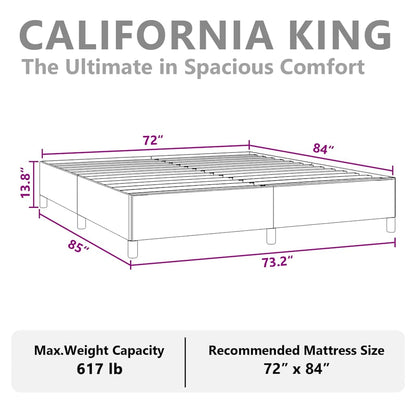 Bed Frame without Mattress Light Grey California King Fabric