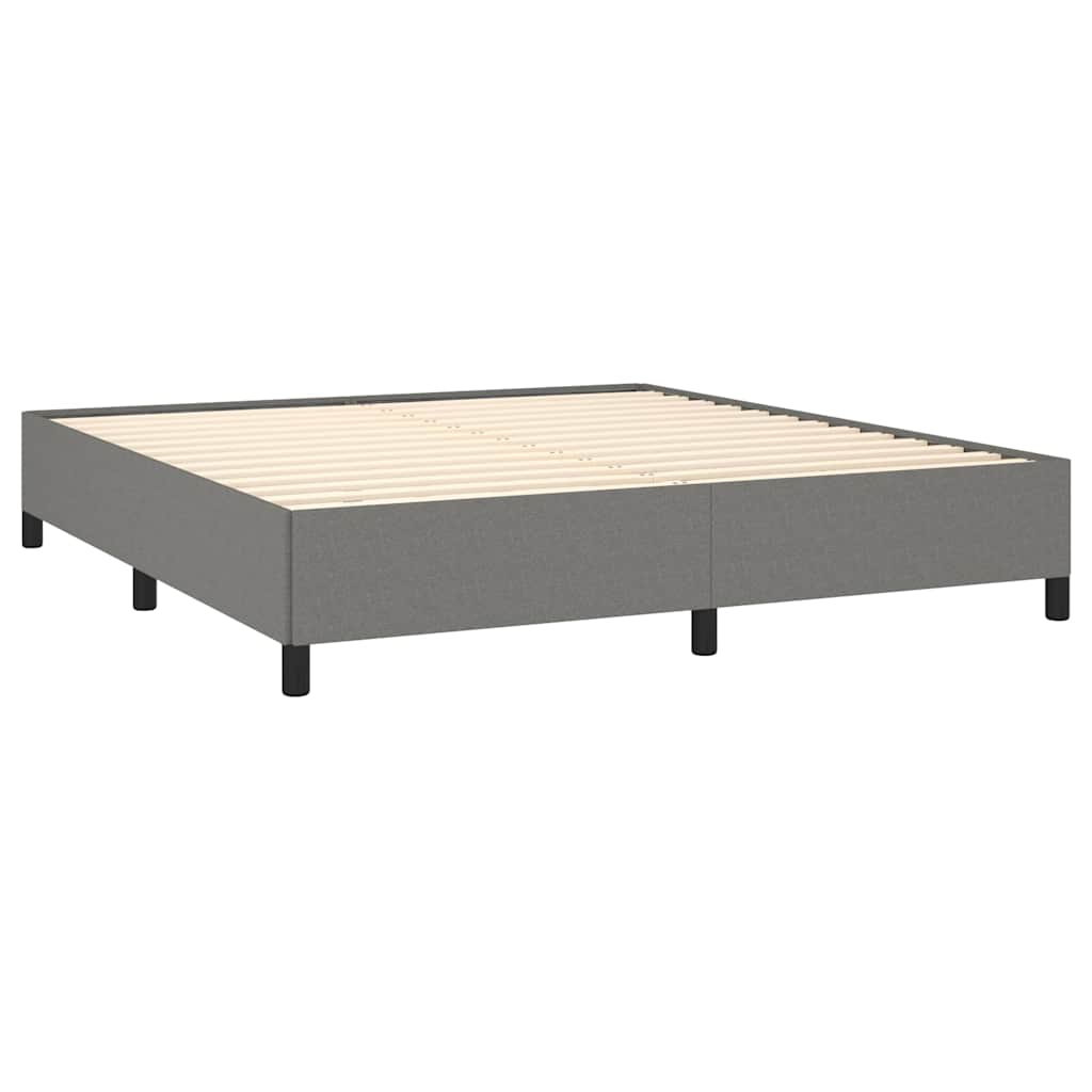 Bed Frame without Mattress Dark Grey California King Fabric