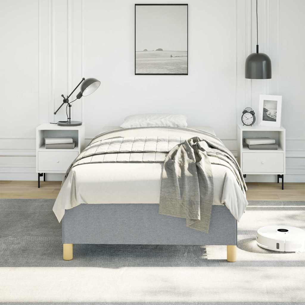 Bed Frame without Mattress Light Grey 100x203 cm Twin XL Fabric