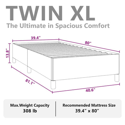 Bed Frame without Mattress Light Grey 100x203 cm Twin XL Fabric