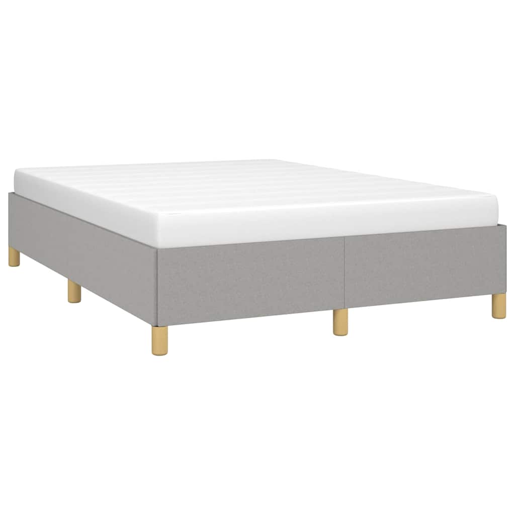 Bed Frame without Mattress Light Grey 137x190 cm Full Fabric