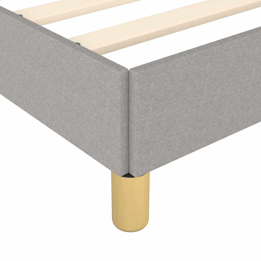 Bed Frame without Mattress Light Grey 137x190 cm Full Fabric