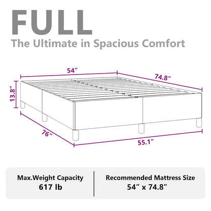 Bed Frame without Mattress Light Grey 137x190 cm Full Fabric
