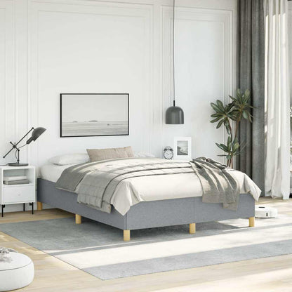 Bed Frame without Mattress Light Grey 137x190 cm Full Fabric