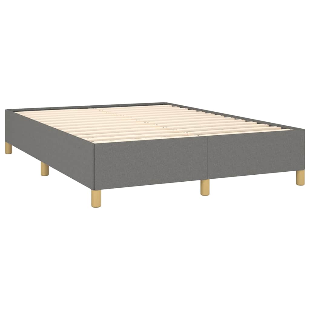 Bed Frame without Mattress Dark Grey 137x190 cm Full Fabric