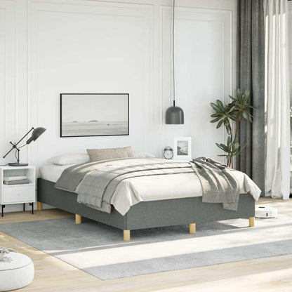 Bed Frame without Mattress Dark Grey 137x190 cm Full Fabric