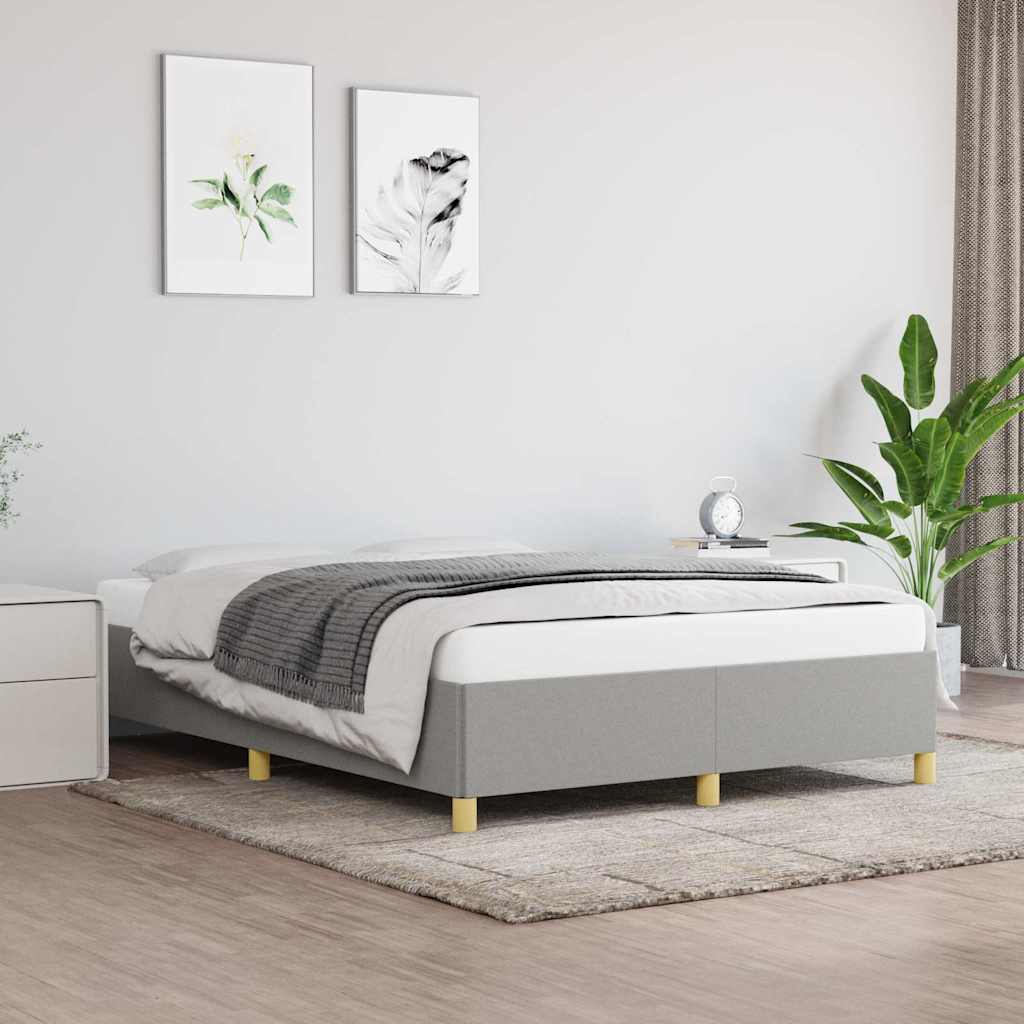 Bed Frame without Mattress Light Grey 152x203 cm Queen Fabric