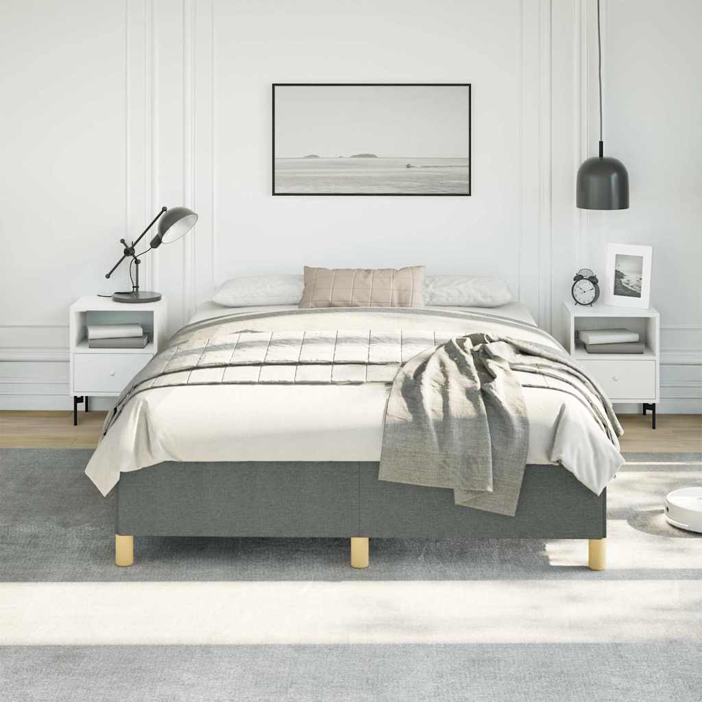 Bed Frame without Mattress Dark Grey 152x203 cm Queen Fabric