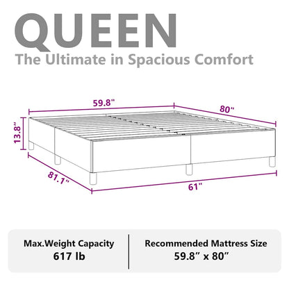 Bed Frame without Mattress Dark Grey 152x203 cm Queen Fabric