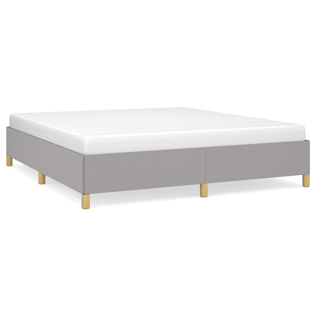 Bed Frame without Mattress Light Grey 193x203 cm King Fabric