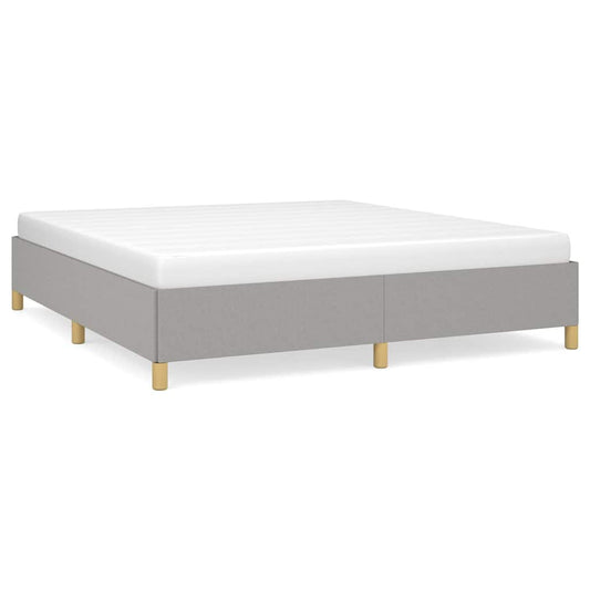 Bed Frame without Mattress Light Grey 193x203 cm King Fabric