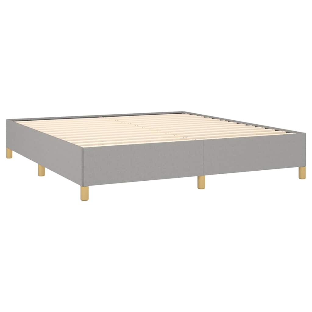 Bed Frame without Mattress Light Grey 193x203 cm King Fabric