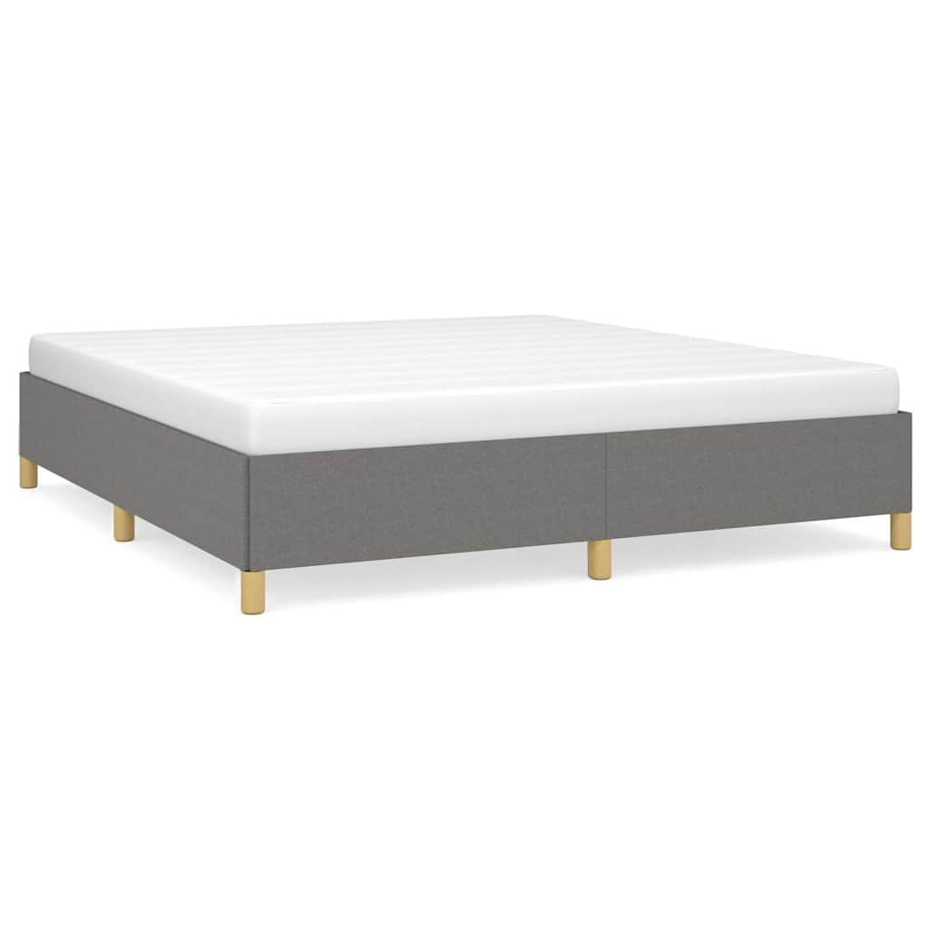 Bed Frame without Mattress Dark Grey 193x203 cm King Fabric