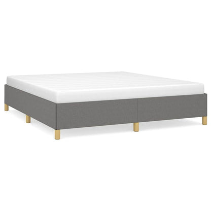 Bed Frame without Mattress Dark Grey 193x203 cm King Fabric