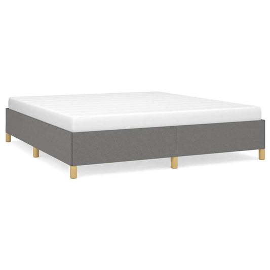 Bed Frame without Mattress Dark Grey 193x203 cm King Fabric
