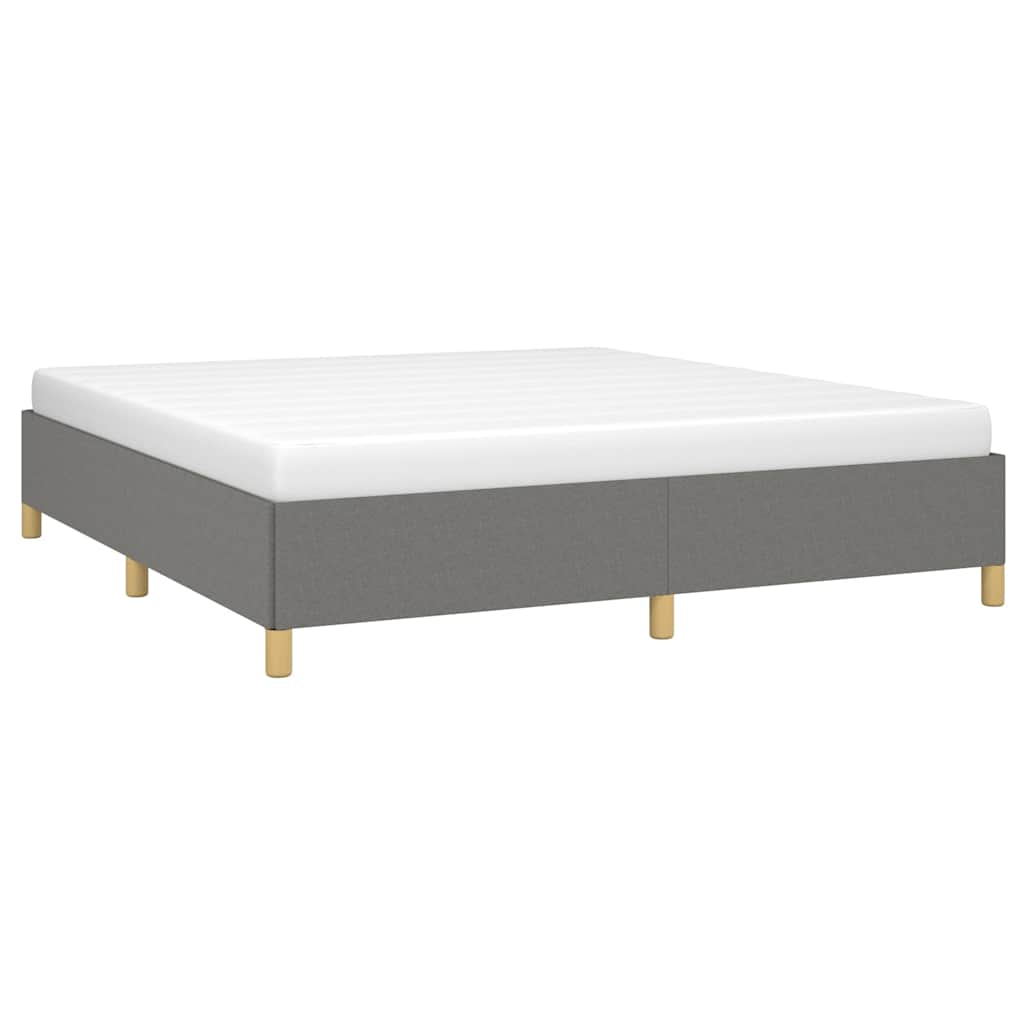 Bed Frame without Mattress Dark Grey 193x203 cm King Fabric