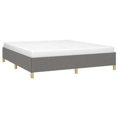 Bed Frame without Mattress Dark Grey 193x203 cm King Fabric