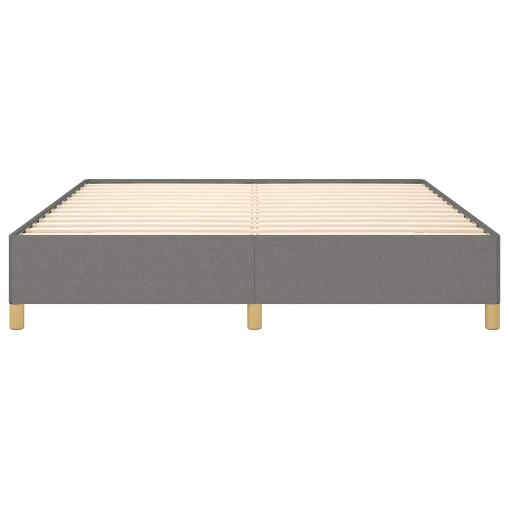 Bed Frame without Mattress Dark Grey 193x203 cm King Fabric