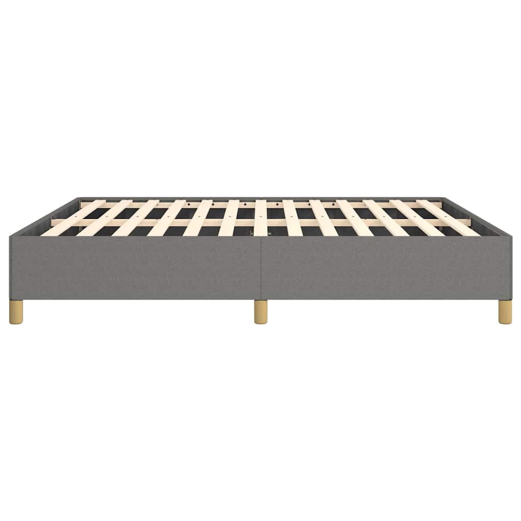 Bed Frame without Mattress Dark Grey 193x203 cm King Fabric