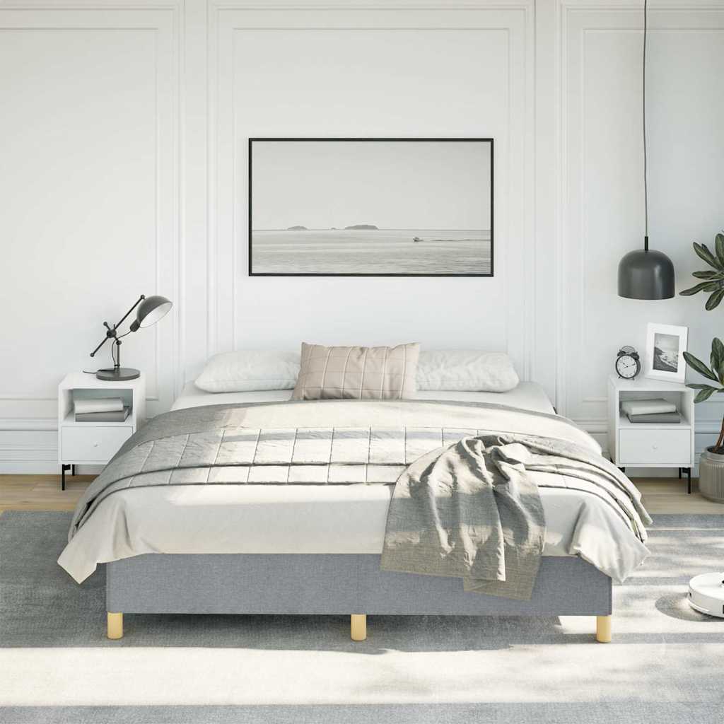 Bed Frame without Mattress Light Grey California King Fabric