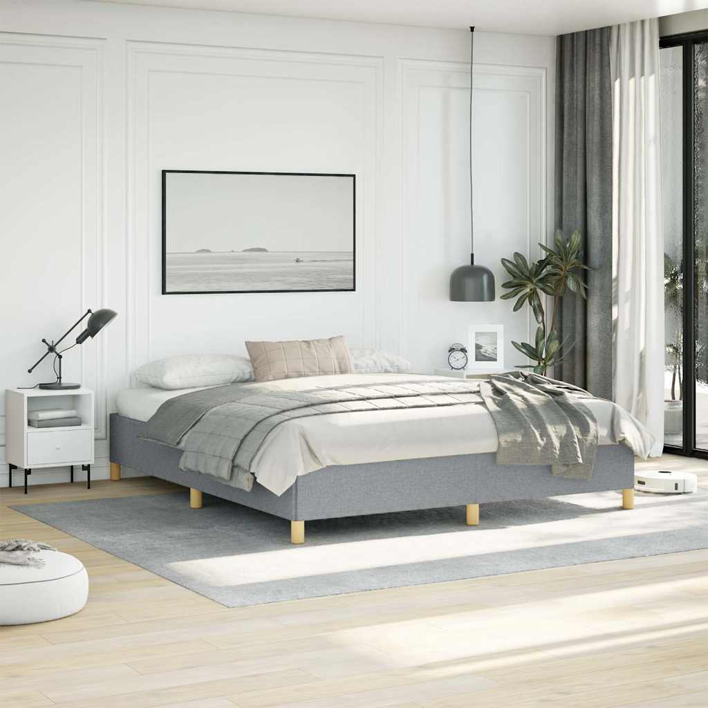 Bed Frame without Mattress Light Grey California King Fabric