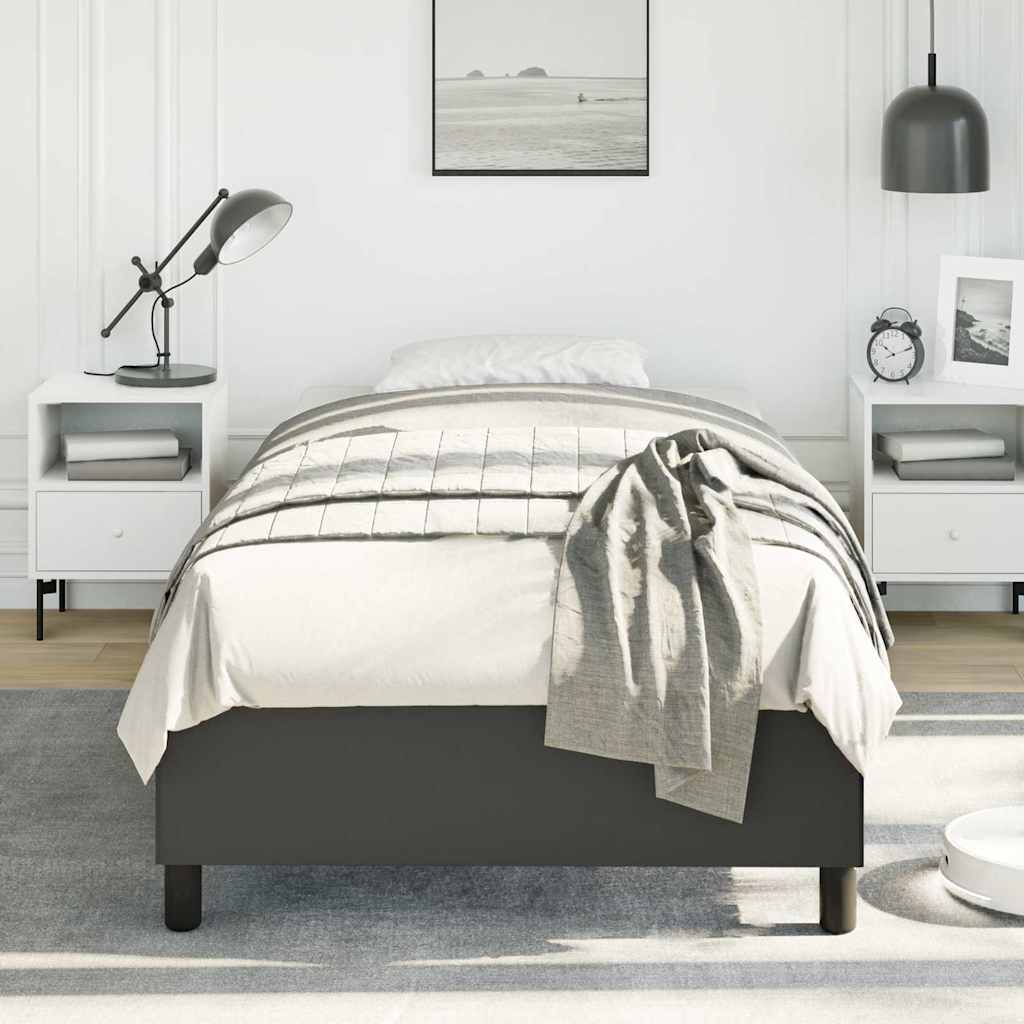 Bed Frame without Mattress Black 100x190 cm Twin Faux Leather