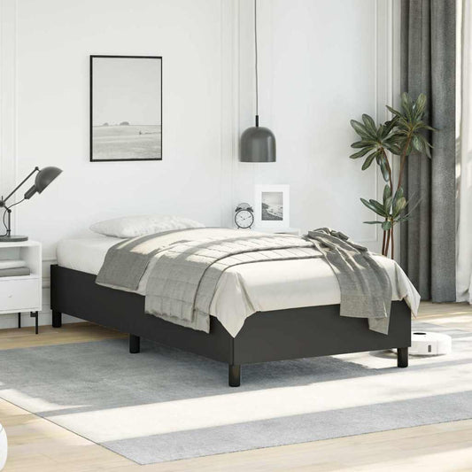 Bed Frame without Mattress Black 100x203cm Twin XL Faux Leather