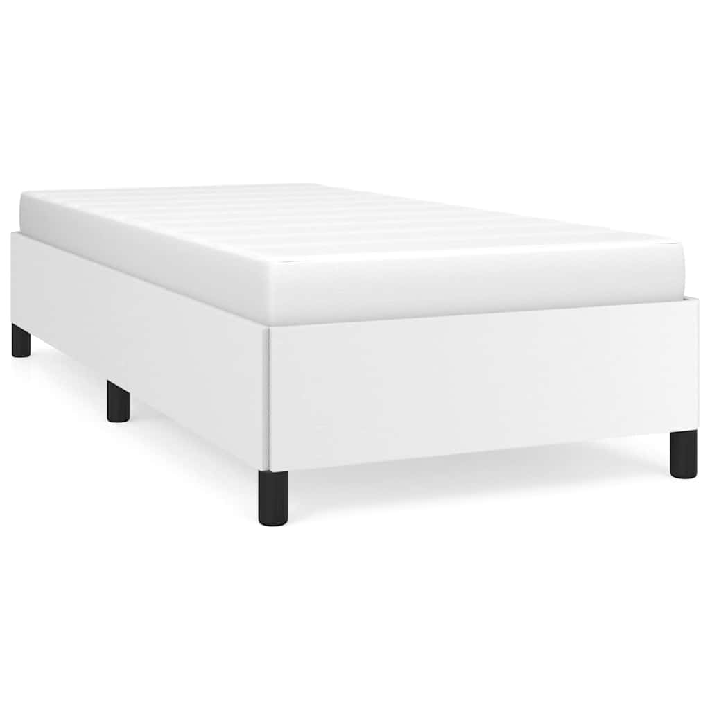 Bed Frame without Mattress White 100x203 cm Twin XL Faux Leather