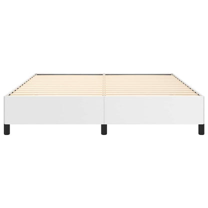 Bed Frame without Mattress White 152x203 cm Queen Faux Leather