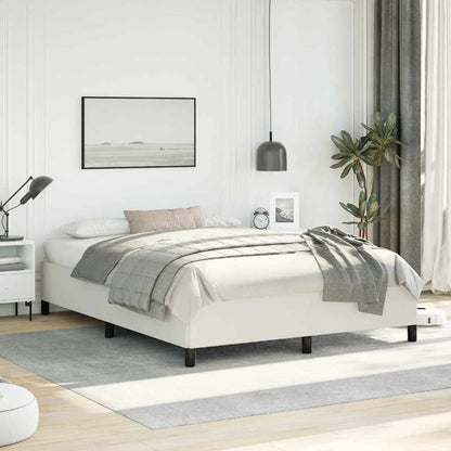 Bed Frame without Mattress White 152x203 cm Queen Faux Leather