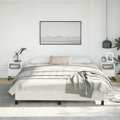 Bed Frame without Mattress White 193x203 cm King Faux Leather