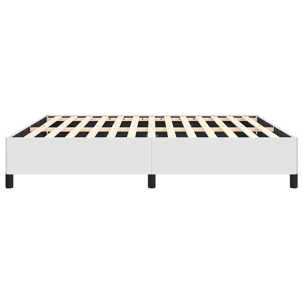 Bed Frame without Mattress White 193x203 cm King Faux Leather
