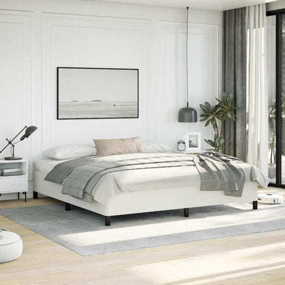 Bed Frame without Mattress White 193x203 cm King Faux Leather
