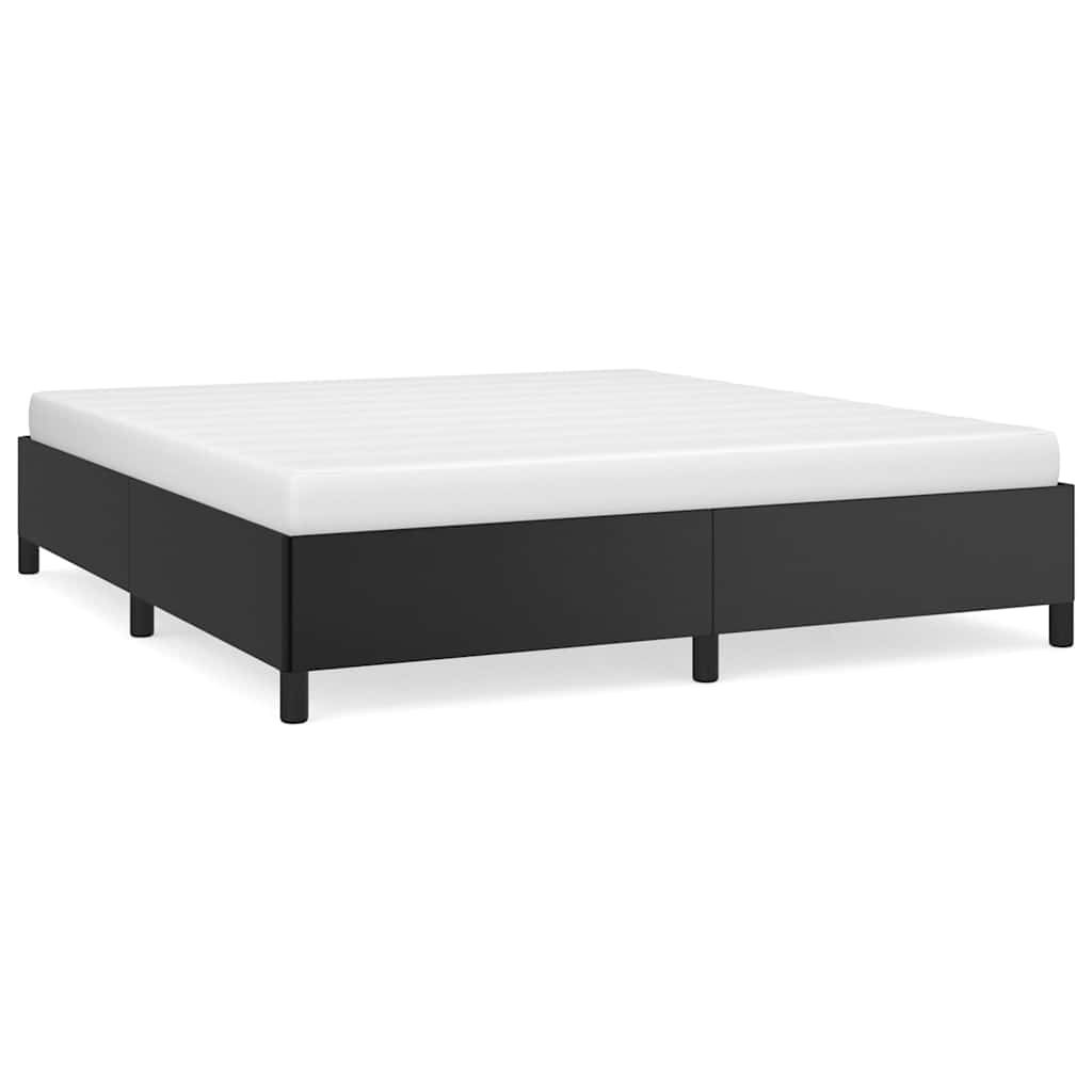 Bed Frame without Mattress Black California King Faux Leather