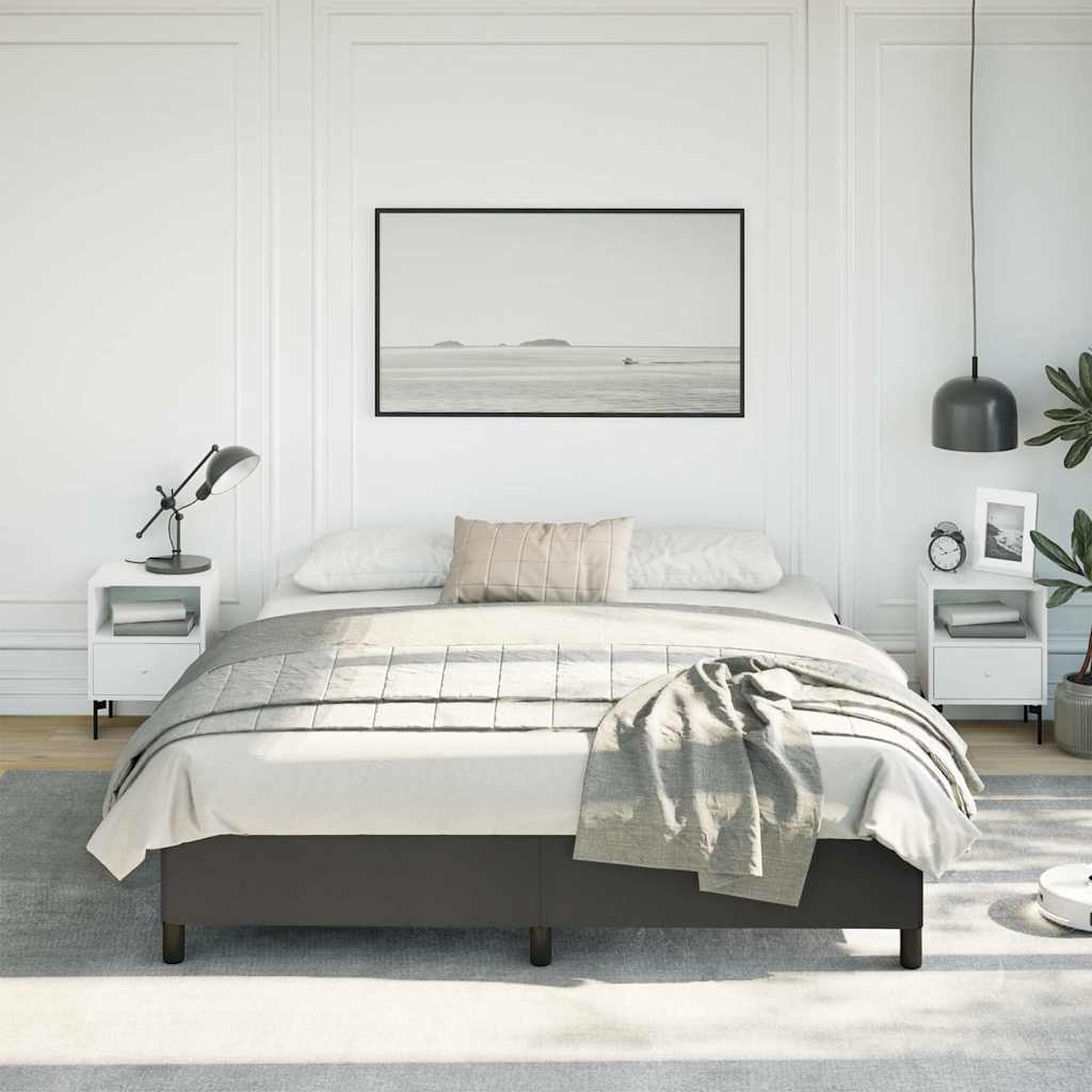 Bed Frame without Mattress Black California King Faux Leather